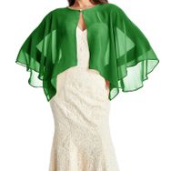 Gibz Wrap Cape Cower Up Yeşil Şifon Kadın Şal