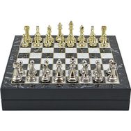 Gift Home Büyük Boy Metal Klasik 36x36x6 cm Satranç Takımı Parlak ve Mermer Desenli Sandıklı MDF Tahtası