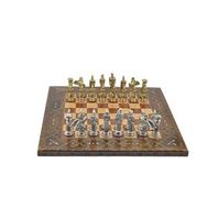 Gift Home Metal Satranç Takımı Battal Pegasus Parlak Sedefli Gül Düz Masif Satranç Tahtası