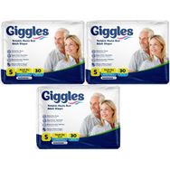 Giggles Yetişkin Bel Bantlı Tekstil Yüzey Small 3x30 Adet Hasta Bezi