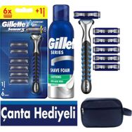 Gillette Sensor3 Erkek Tıraş Seti – 6 Bıçak + 200 ml Tıraş Köpük + Çanta Hediyeli