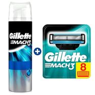 Gillette Set Mach 3 8'li Yedek Başlık + 200 ml Tıraş Jeli