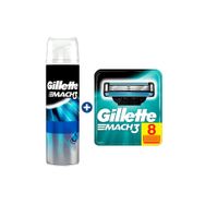 Gillette Set Mach 3 8'li Yedek Başlık + 200 ml Tıraş Jeli