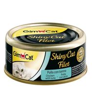GimCat 12x70 gr Shinycat Fileto Tuna Balıklı ve Tavuklu Yetişkin Kedi Konservesi