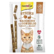 GimCat 4x20 gr Sticks Hindili ve Tavşan Etli Taurinli Tahılsız Kedi Ödül Çubuğu