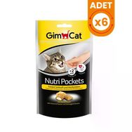 GimCat 6x60 gr Nutri Pockets Peynir Taurin Kedi Ödül Maması Tablet