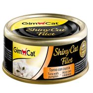 GimCat 70 gr Shinycat Kıyılmış Fileto Tuna ve Kabaklı Yetişkin Konserve Kedi Maması