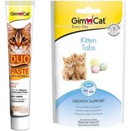 GimCat Kitten Tabs 40 gr Yavru Kedi Ödül Tableti + Gimcat Anti Hairball Duo Malt 50 gr Paste Peynir