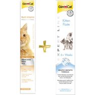 GimCat Multivitamin Paste 100 gr + GimCat 50 gr Kitten Paste Kalsiyum Yavru Kedi Vitamin Macunu