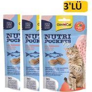 GimCat Nutripockets Somonlu ve Omega 3x60 gr Kedi Ödülü