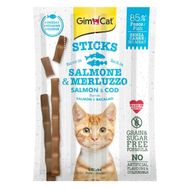 GimCat Sticks 4x5 gr Somonlu ve Morina Balıklı Tahılsız Kedi Ödülü