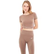 Giorgina Ferri GF-301 E Mila Yumuşak Dokulu Esnek Yoga Koşu Spor ve Günlük Crop Top