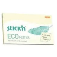 Gıpta 100 Yaprak 76 x 127 Stickn Eco Notes Pastel Sarı Not Kağıdı