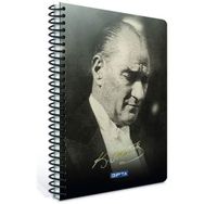 Gıpta 142948 Atatürk Sert 100 Yaprak Çizgili 17x24 cm Spiralli Defter