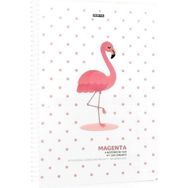 Gıpta 3 Magenta Flamingo Spiralli Plastik Kapak 80 Yaprak 19X26 Kareli Defter