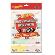 Gıpta 5410 Hot Wheels Ders Programlı 16x24 3 Yaprak Okul Etiketi