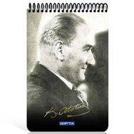 Gıpta Atatürk Spiralli Karton Kapak Çizgili 100 YP Bloknot