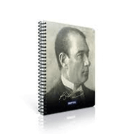 Gıpta Atatürk Spiralli Karton Kapak Defter A4 100 Yaprak Kareli Defter