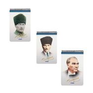 Gıpta Bloknot Atatürk A5 Sert Kapak 100 Yaprak Çizgili Üstten Spiralli Defter