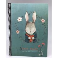Gıpta Easy Notes A4 Tavşan Desenli Tel Dikiş Karton Kapak 80 Yaprak Kareli Defter