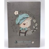 Gıpta Easy Notes Ayıcık Desenli Tel Dikiş Karton Kapak Defter A4 60 Yaprak Kareli Defter