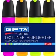 Gıpta F1430 4 Renk Set Fosforlu Markor