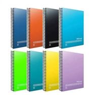 Gıpta Fresco Spiralli PP Kapak A4 80 Yaprak Okul 4 Kareli + 4 Çizgili 8'li Set Defter