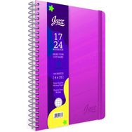 Gıpta Jazz Pembe 4 Seperatörlü Spiralli Sert Kapak 150 Yaprak 17X24 Çizgili Defter