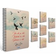 Gıpta Kuşlar 13x18 120 Yaprak Spiralli Sert Kapaklı Çizgili Defter