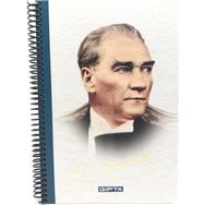 Gıpta M.K. Atatürk Açık Renk Kareli A4 Sipralli 100 Yaprak Defter