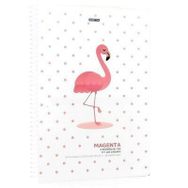 Gıpta Magenta Model 1 Flamingo Spiralli Plastik Kapak 80 Yaprak 19x26 Çizgili Defter