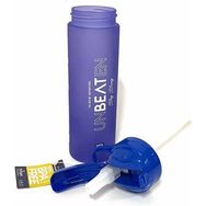 Gıpta Mavi Unbeaten Tritan Boyalı Desenli Pipetli 600 ml Matara