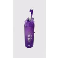 Gıpta Mor Unbeaten Tritan Boyalı Desenli Pipetli 600 ml Matara