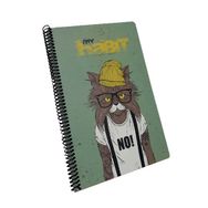 Gıpta My Habit Spiralli Kedili Yeşil Karton Kapak 80 Yaprak A4 Çizgili Defter