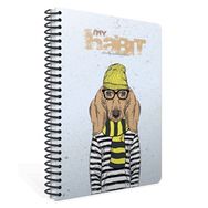 Gıpta My Habit Spiralli Köpekli Gri Karton Kapak 80 Yaprak A4 Kareli Defter