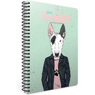 Gıpta My Habit Spiralli Köpekli Yeşil Karton Kapak 80 Yaprak A4 Kareli Defter