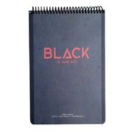 Gıpta New Notes Black Is New Red Spiralli Sert Kapak 100 Yaprak 17x24 Çizgili Bloknot