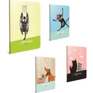 Gıpta Note Bag Kedi Desenli A4 100 Yaprak Renkli Kareli Defter