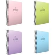 Gıpta Pastoral Spiralli PP Kapak A4 60 Yaprak Çizgili Okul Defteri 4'lü Set Defter
