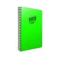 Gıpta Punto Spiralli Yeşil Plastik Kapak 80 Yaprak A4 Çizgili Renkli Defter