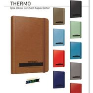 Gıpta Thermo Iplik Dikiş Deri Kapak 13 x 21 cm 120 Yaprak Kareli Defter