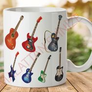 Gitar Modelleri Baskılı Kupa