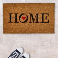 Giz Home 35x60 cm Bej Kırmızı Kalp Kapı Önü Paspası