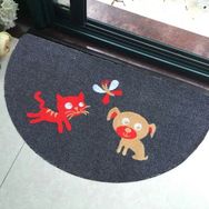 Giz Home 40x65 cm Gri Kedi Köpek Kelebek Luna Yarım Ay Kapı Önü Paspas