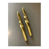 Gizemli Home 2'li Set Altın Yaldız Gold Burgulu Şamdan Mumu