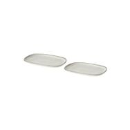 Gladelıg Tabak Seti, Gri Renk 20x13 Cm, 2 Adet Servis-sunum Tabağı Stoneware