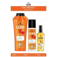 Gliss 360 ml Sun Protect Güneşe Karşı Koruyucu Şampuan + 200 ml Sıvı Saç Kremi + 75 ml Oil Elixir Yağ İksiri