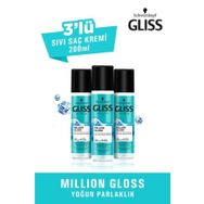 Gliss 3x200 ml Million Gloss Yoğun Parlaklık Veren Durulanmayan Sıvı Saç Kremi