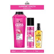Gliss 400 ml Supreme Length Şampuan + 200 ml Sıvı Saç Kremi + 75 ml Oil Elixir Yağ İksiri