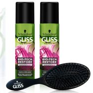 Gliss Bio-Tech 2x200 ml Sıvı Saç Kremi + Saç Fırçası